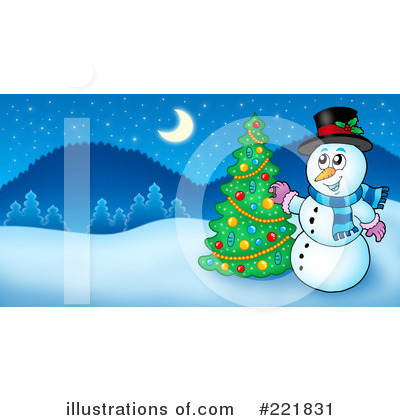 Royalty-Free (RF) Snowman Clipart Illustration by visekart - Stock Sample #221831