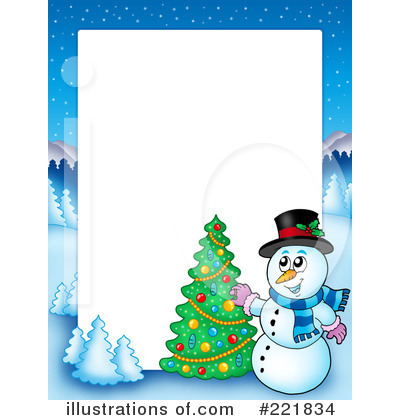 Royalty-Free (RF) Snowman Clipart Illustration by visekart - Stock Sample #221834