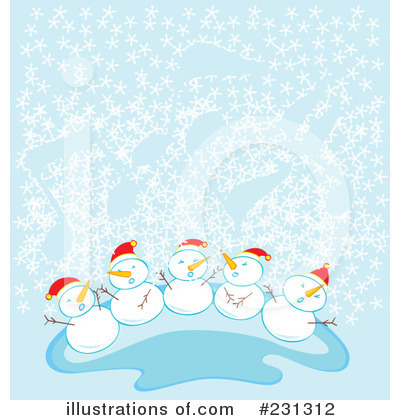 Royalty-Free (RF) Snowman Clipart Illustration by Cherie Reve - Stock Sample #231312