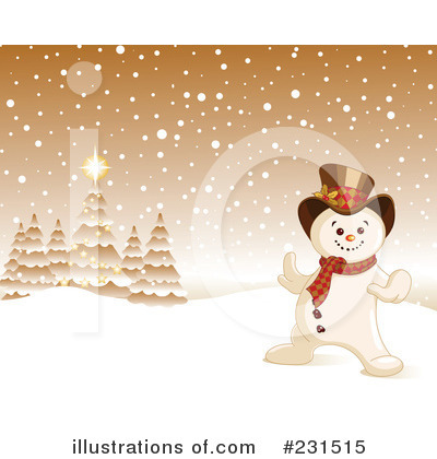 Royalty-Free (RF) Snowman Clipart Illustration by Pushkin - Stock Sample #231515