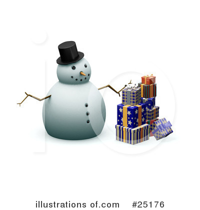 Royalty-Free (RF) Snowman Clipart Illustration by KJ Pargeter - Stock Sample #25176