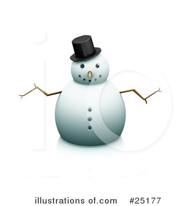 Royalty-Free (RF) Snowman Clipart Illustration by KJ Pargeter - Stock Sample #25177