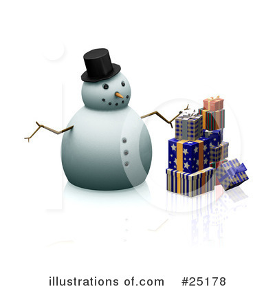 Royalty-Free (RF) Snowman Clipart Illustration by KJ Pargeter - Stock Sample #25178