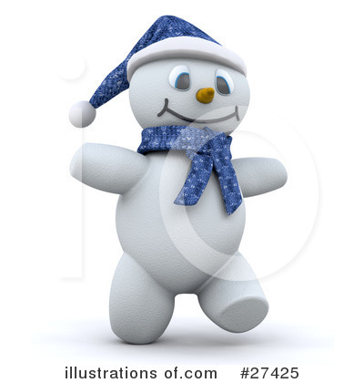 Royalty-Free (RF) Snowman Clipart Illustration by KJ Pargeter - Stock Sample #27425