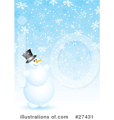 Royalty-Free (RF) Snowman Clipart Illustration by KJ Pargeter - Stock Sample #27431
