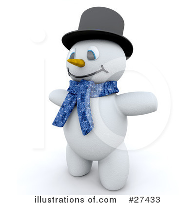 Royalty-Free (RF) Snowman Clipart Illustration by KJ Pargeter - Stock Sample #27433