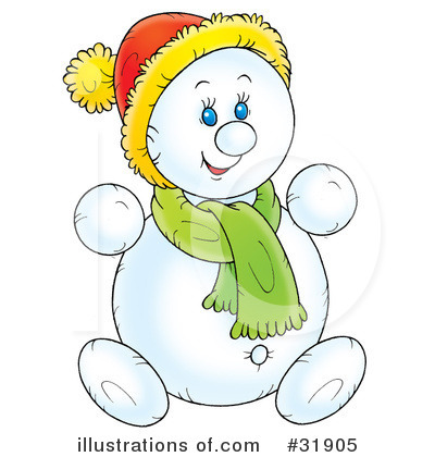 Royalty-Free (RF) Snowman Clipart Illustration by Alex Bannykh - Stock Sample #31905