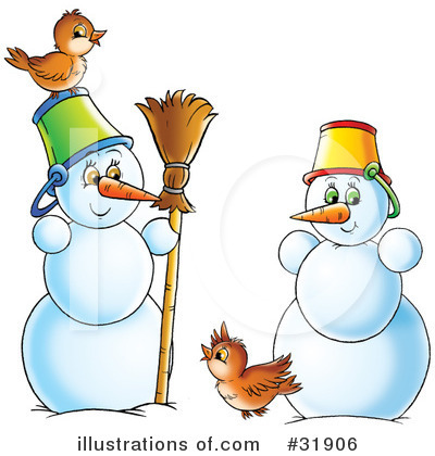Royalty-Free (RF) Snowman Clipart Illustration by Alex Bannykh - Stock Sample #31906