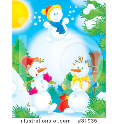 Royalty-Free (RF) Snowman Clipart Illustration by Alex Bannykh - Stock Sample #31935