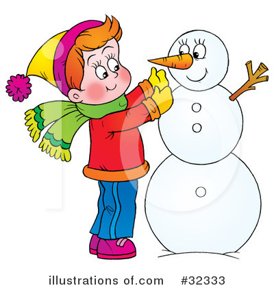 Royalty-Free (RF) Snowman Clipart Illustration by Alex Bannykh - Stock Sample #32333