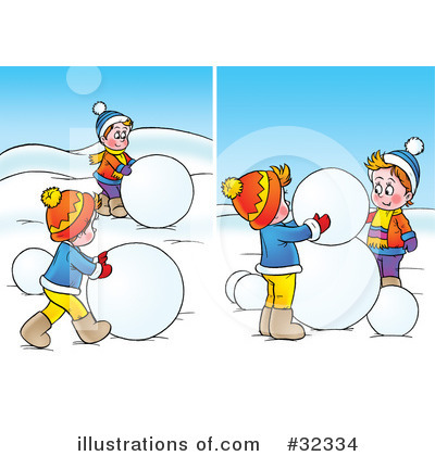 Royalty-Free (RF) Snowman Clipart Illustration by Alex Bannykh - Stock Sample #32334