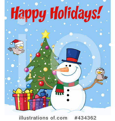 Royalty-Free (RF) Snowman Clipart Illustration by Hit Toon - Stock Sample #434362