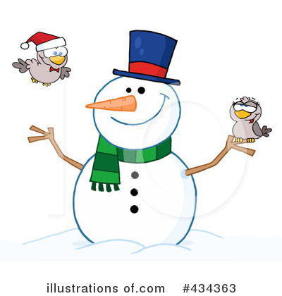 Royalty-Free (RF) Snowman Clipart Illustration by Hit Toon - Stock Sample #434363