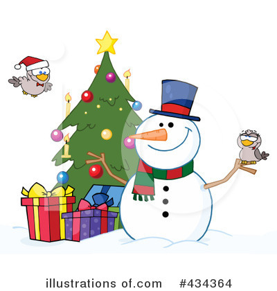 Royalty-Free (RF) Snowman Clipart Illustration by Hit Toon - Stock Sample #434364