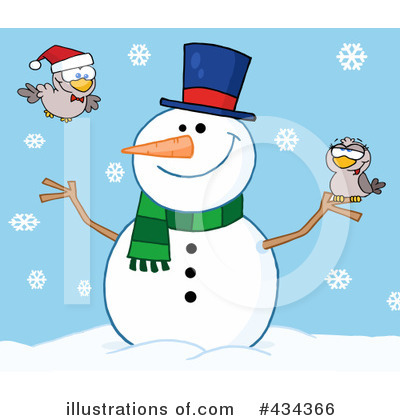 Royalty-Free (RF) Snowman Clipart Illustration by Hit Toon - Stock Sample #434366