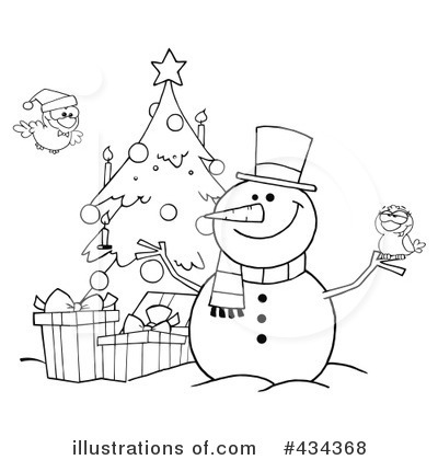 Royalty-Free (RF) Snowman Clipart Illustration by Hit Toon - Stock Sample #434368