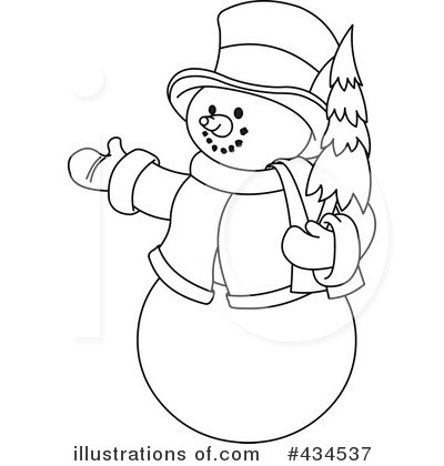 Royalty-Free (RF) Snowman Clipart Illustration by Pushkin - Stock Sample #434537