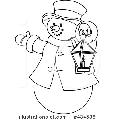 Royalty-Free (RF) Snowman Clipart Illustration by Pushkin - Stock Sample #434538