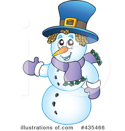 Royalty-Free (RF) Snowman Clipart Illustration by visekart - Stock Sample #435466