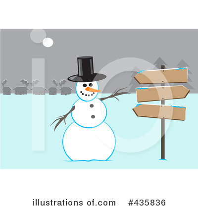 Royalty-Free (RF) Snowman Clipart Illustration by djart - Stock Sample #435836