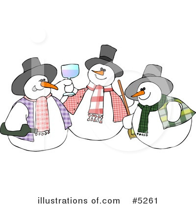 Royalty-Free (RF) Snowman Clipart Illustration by djart - Stock Sample #5261