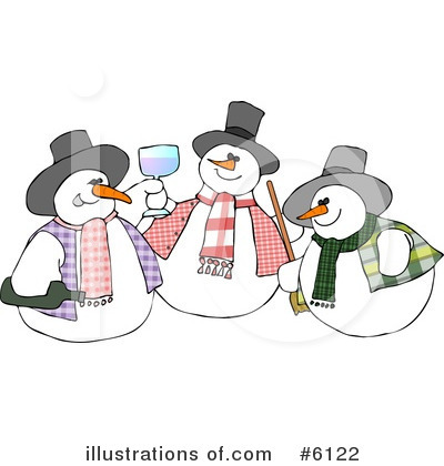 Royalty-Free (RF) Snowman Clipart Illustration by djart - Stock Sample #6122