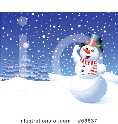 Royalty-Free (RF) Snowman Clipart Illustration by Pushkin - Stock Sample #66837