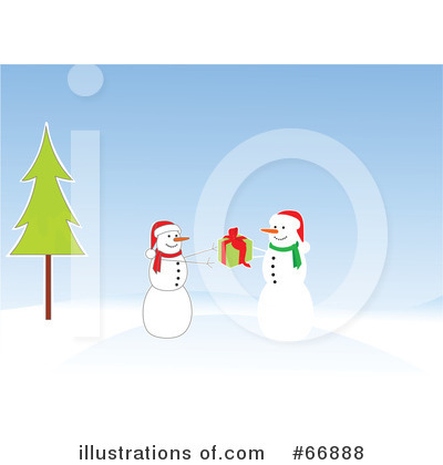 Royalty-Free (RF) Snowman Clipart Illustration by Pushkin - Stock Sample #66888