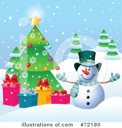 Royalty-Free (RF) Snowman Clipart Illustration by Pushkin - Stock Sample #72180
