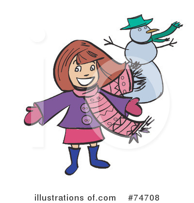 Royalty-Free (RF) Snowman Clipart Illustration by peachidesigns - Stock Sample #74708