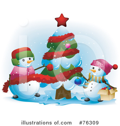 Royalty-Free (RF) Snowman Clipart Illustration by BNP Design Studio - Stock Sample #76309