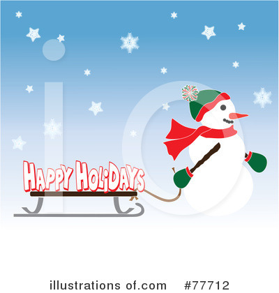 Royalty-Free (RF) Snowman Clipart Illustration by Pams Clipart - Stock Sample #77712