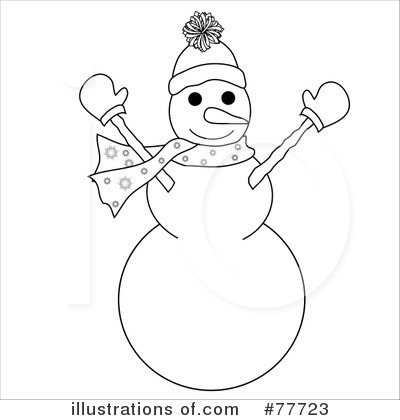 Royalty-Free (RF) Snowman Clipart Illustration by Pams Clipart - Stock Sample #77723