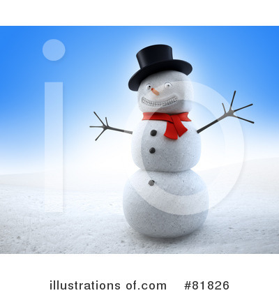 Royalty-Free (RF) Snowman Clipart Illustration by Mopic - Stock Sample #81826