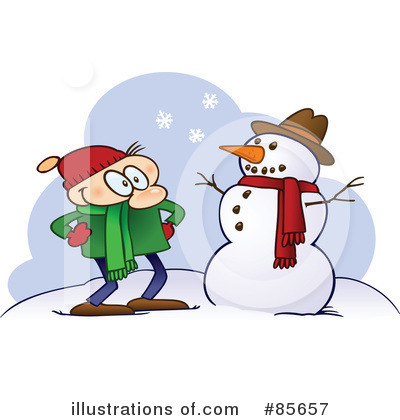 Royalty-Free (RF) Snowman Clipart Illustration by gnurf - Stock Sample #85657