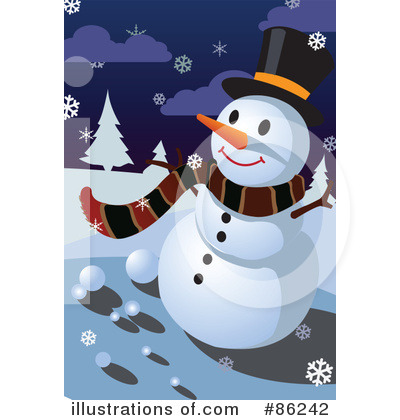 Royalty-Free (RF) Snowman Clipart Illustration by mayawizard101 - Stock Sample #86242