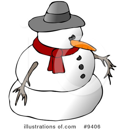 Royalty-Free (RF) Snowman Clipart Illustration by djart - Stock Sample #9406
