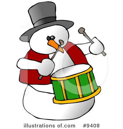 Royalty-Free (RF) Snowman Clipart Illustration by djart - Stock Sample #9408