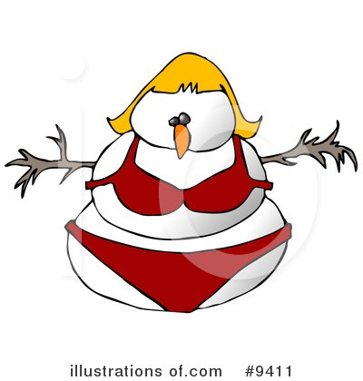 Royalty-Free (RF) Snowman Clipart Illustration by djart - Stock Sample #9411