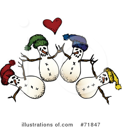 Royalty-Free (RF) Snowmen Clipart Illustration by inkgraphics - Stock Sample #71847