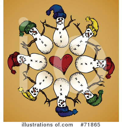 Royalty-Free (RF) Snowmen Clipart Illustration by inkgraphics - Stock Sample #71865