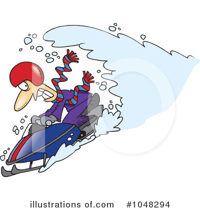 Royalty-Free (RF) Snowmobile Clipart Illustration by toonaday - Stock Sample #1048294
