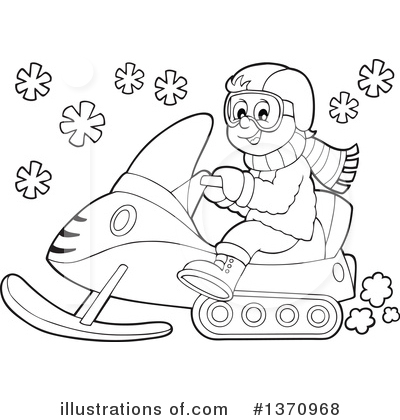 Royalty-Free (RF) Snowmobile Clipart Illustration by visekart - Stock Sample #1370968