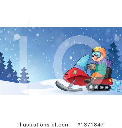 Royalty-Free (RF) Snowmobile Clipart Illustration by visekart - Stock Sample #1371847