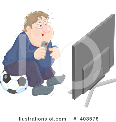 Watching Tv Clipart #1403576 by Alex Bannykh