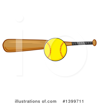 Royalty-Free (RF) Softball Clipart Illustration by Hit Toon - Stock Sample #1399711