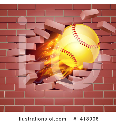 Royalty-Free (RF) Softball Clipart Illustration by AtStockIllustration - Stock Sample #1418906