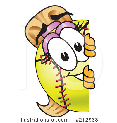 Royalty-Free (RF) Softball Mascot Clipart Illustration by Mascot Junction - Stock Sample #212933