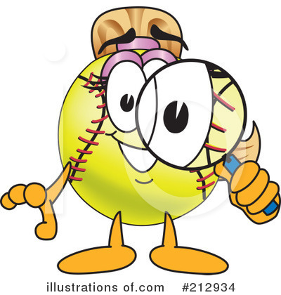 Royalty-Free (RF) Softball Mascot Clipart Illustration by Mascot Junction - Stock Sample #212934