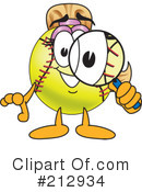 Softball Mascot Clipart #212934 by Mascot Junction